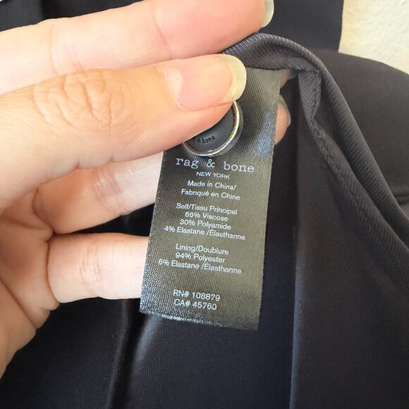 Rag & Bone Marianna Black Button Front Mini Dress Size 0 - Picture 5 of 6